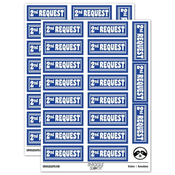 2nd Second Payment Request Sticker Set - Dark Blue - Matte Finish - 2.00" Large