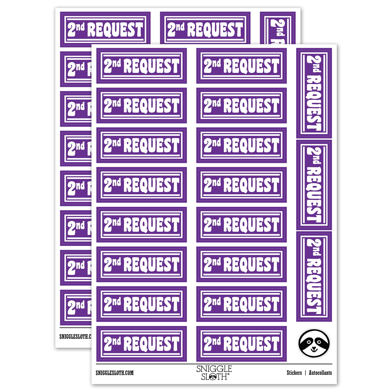 2nd Second Payment Request Sticker Set - Purple - Matte Finish - 2.00 ...