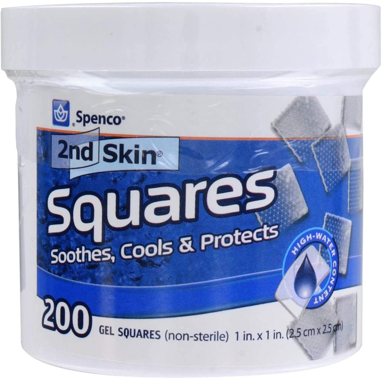2nd Skin Squares Soothing Protection Gel Squares 200Count Bacterial