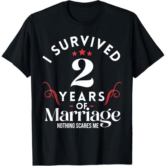 2nd Wedding Anniversary 2 Years Of Marriage Couples T-Shirt