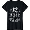 thumbnail image 1 of 2nd Wedding Anniversary For Her - 2 Years Marriage T-ShirtMen's and women's gift, black and white T-shirt, size: Extra large S-4XL, 1 of 4