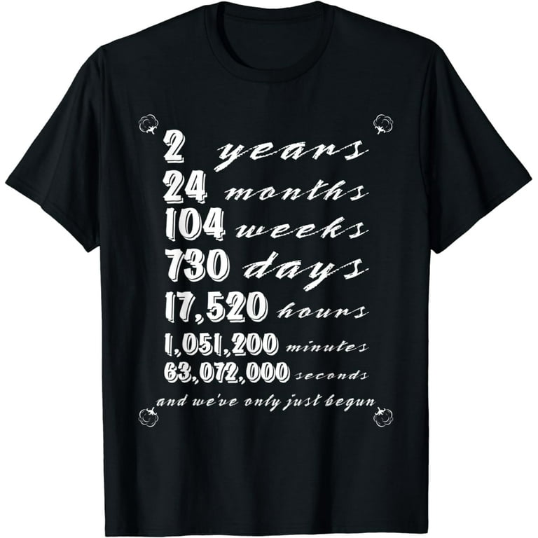2nd Wedding Anniversary Tee Shirt Marriage Gift For Couples 2nd Wedding Anniversary Tee Shirt Marriage Gift For Couples