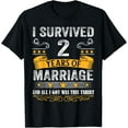thumbnail image 1 of 2nd Wedding Anniversary shirt Couples Husband Wife 2 Years T-ShirtMen's and women's gift, black and white T-shirt, size: Extra large S-4XL, 1 of 4