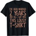 thumbnail image 1 of 2nd Year Wedding Anniversary - Her 2 Year Marriage Wedding T-ShirtMen's and women's gift, black and white T-shirt, size: Extra large S-4XL, 1 of 4