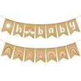 thumbnail image 1 of 2ooya 2Pcs Boho Rainbow Party Banner Set Baby Birthday Party Tail Flag with Sun Sign Linen Letter Hanging Banner for Home Nursery Backdrop Decor, 1 of 6