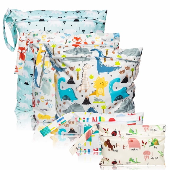 2ooya Diaper Bags,Rectangular Nappy Storage Bags  with Handle for Carrying,5 Counts