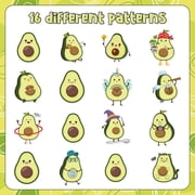 2ooya Avocado Shape Paper Sticker for Books Water Bottles Decorating, 2 Rolls