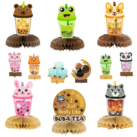 2ooya Bubble Tea Honeycomb Ball for Party Decorations, Milk Tea Themed Ornament