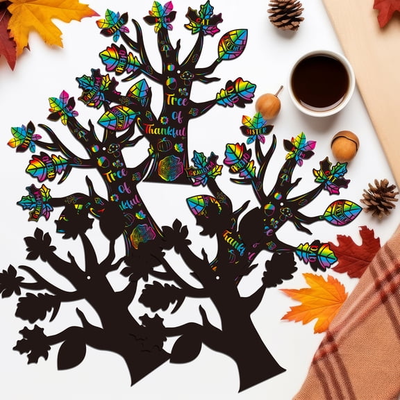 2ooya DIY Thankful Tree Scratch Card Gift Box Kit Party Game Supplies