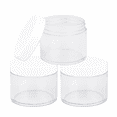 thumbnail image 1 of 2oz/60g/60ml High Quality Acrylic Leak Proof Clear Container Jars with White Lids 3pcs, 1 of 5