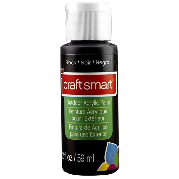 Craft Smart 2oz. Black Outdoor Acrylic Paint - Non-Toxic Paint for Drawing, Painting, Art & Crafts Supplies - Bulk 12 Pack