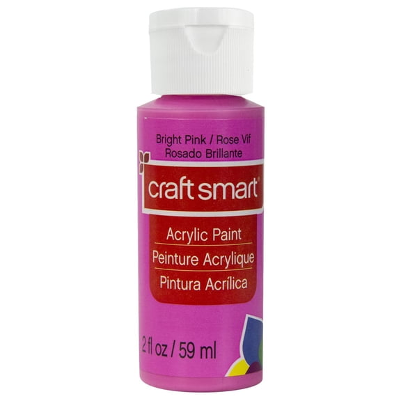 Craft Smart 2oz. Bright Pink Acrylic Paint - Non-Toxic Paint for Drawing, Painting, Art & Crafts Supplies - Bulk 12 Pack