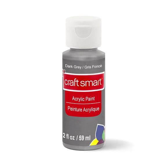 Craft Smart 2oz. Dark Gray Acrylic Paint - Non-Toxic Paint for Drawing, Painting, Art & Crafts Supplies - Bulk 12 Pack