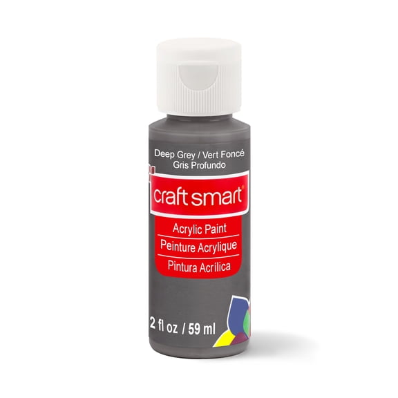 Craft Smart 2oz. ‎Deep Grey Acrylic Paint - Non-Toxic Paint for Drawing, Painting, Art & Crafts Supplies - Bulk 12 Pack