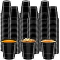 thumbnail image 1 of 2oz Disposable Shot Glasses 300 Pack for Wedding Party Holiday Beer Vodka Whiskey Tequila Snacks Black Mini Shot Cups, 1 of 14