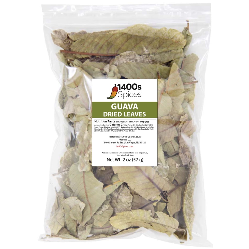2oz Dried Guava Leaves, Hoja de Guayaba Seca by 1400s Spices