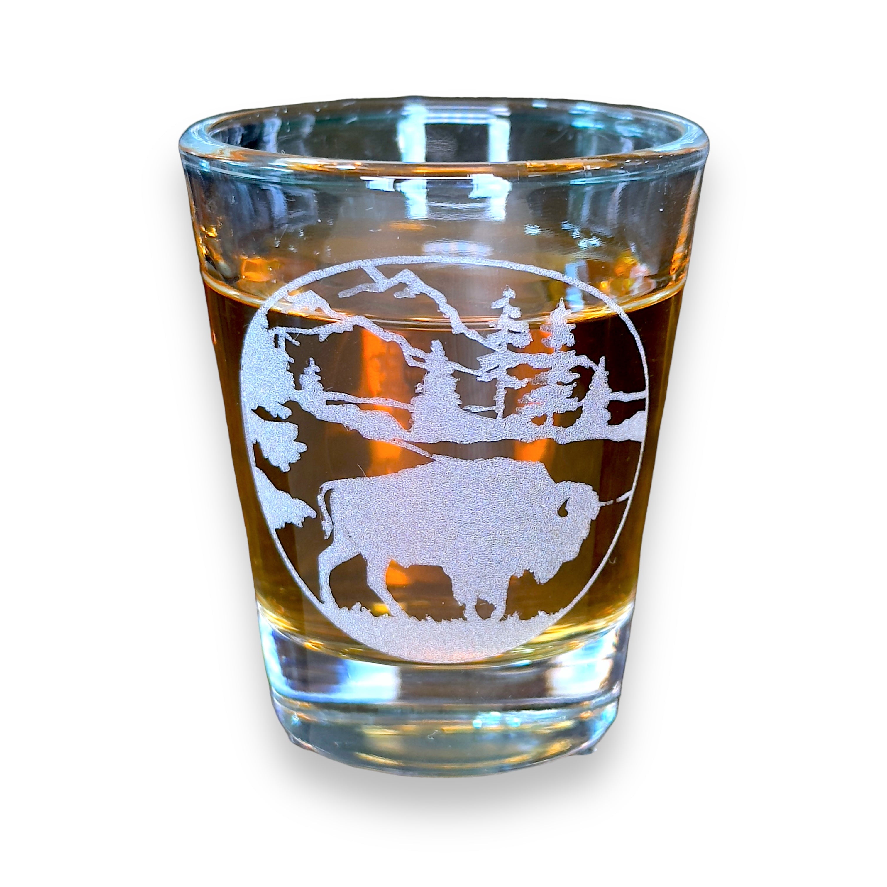 2oz Free Range American Bison Shotglass LASER 2oz Free Range American Bison Shotglass LASER