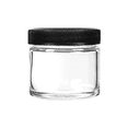 thumbnail image 1 of 2oz Glass Jars With Black Caps - 3.5 Grams - 200 Count, 1 of 8