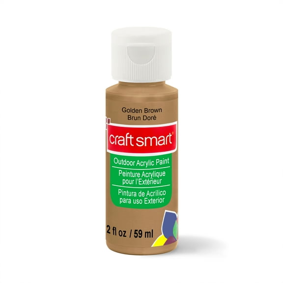 Craft Smart 2oz. Golden Brown Outdoor Acrylic Paint - Non-Toxic Paint for Drawing, Painting, Art & Crafts Supplies - Bulk 12 Pack