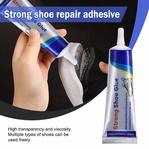 2oz Heavy Duty Repair Adhesive  Waterproof Professional Shoe Glue, Clear Sole Quick Dry Formula for Sneakers, Hiking Shoes