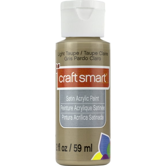 Craft Smart 2oz. Light Taupe Satin Acrylic Paint - Non-Toxic Paint for Drawing, Painting, Art & Crafts Supplies - Bulk 12 Pack