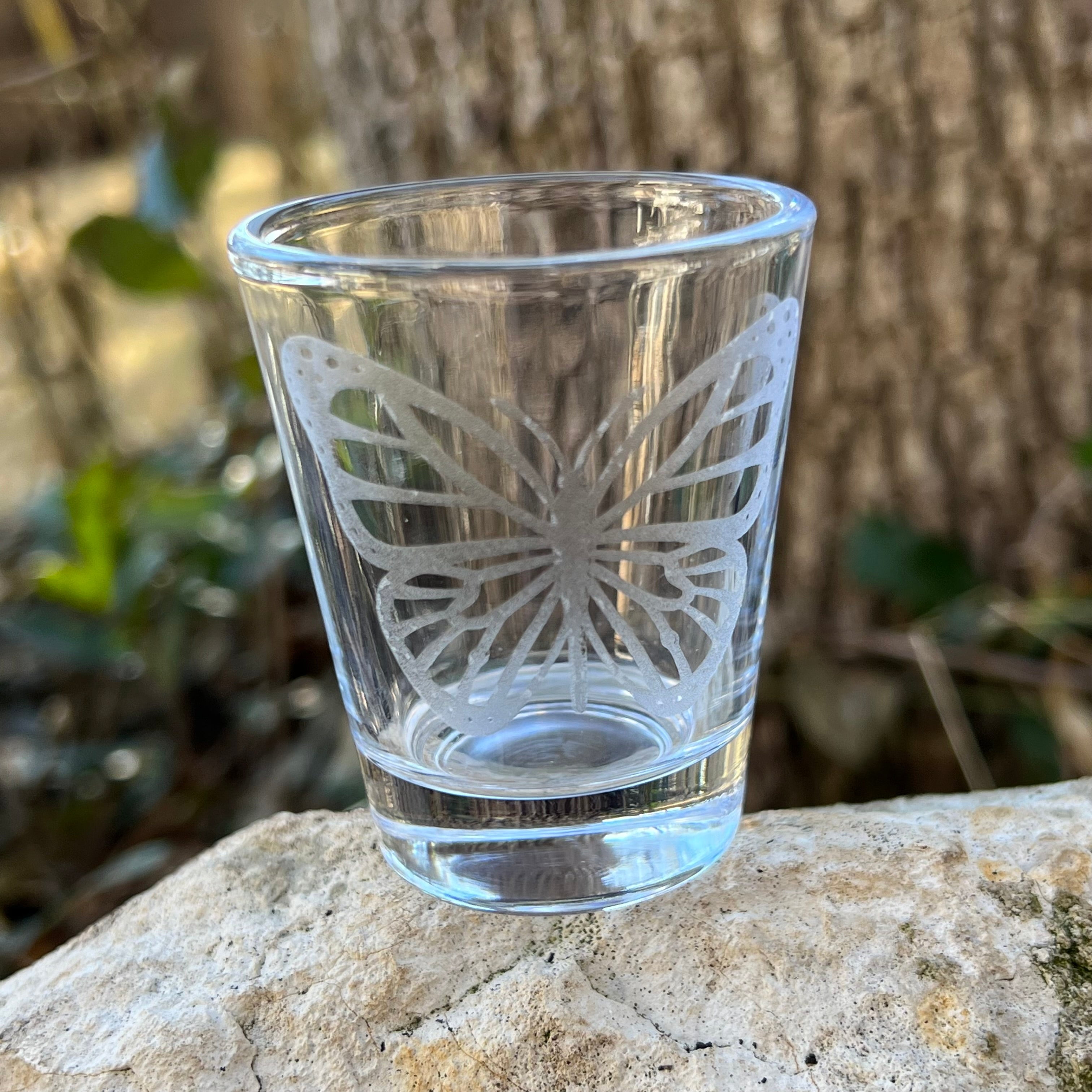 2oz Monarch Shotglass LASER 2oz Monarch Shotglass LASER