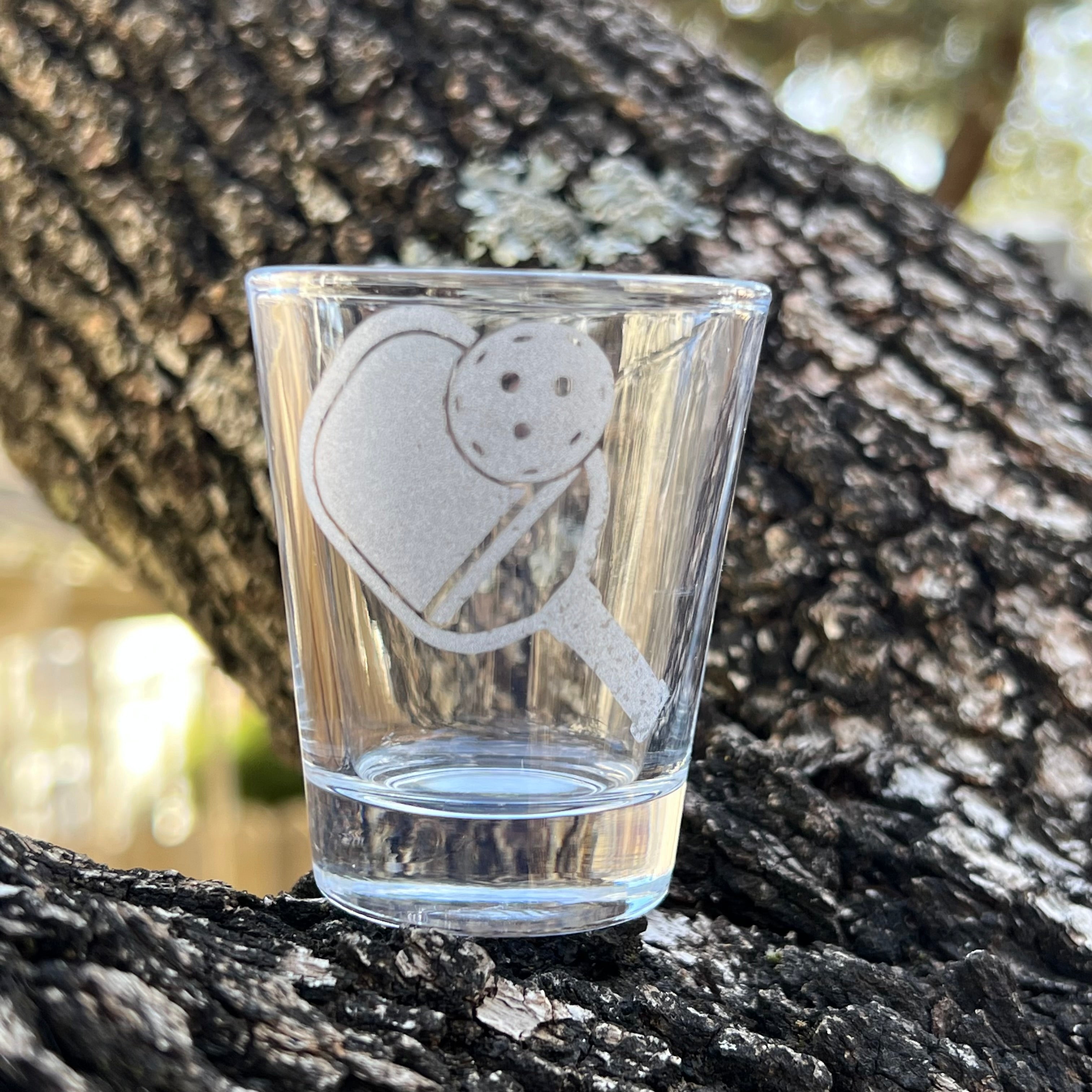 2oz PickleBall Shotglass LASER 2oz PickleBall Shotglass LASER