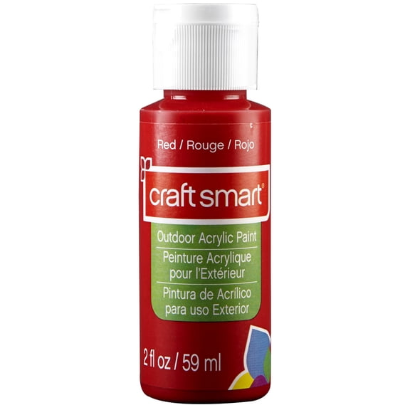 Craft Smart 2oz. Red Outdoor Acrylic Paint - Non-Toxic Paint for Drawing, Painting, Art & Crafts Supplies - Bulk 12 Pack