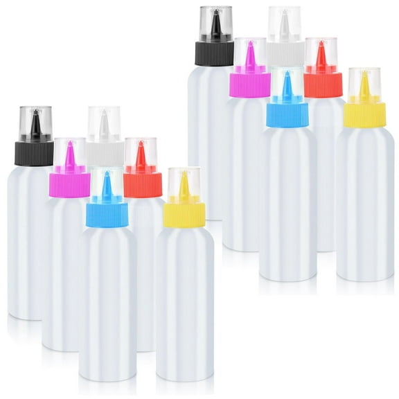 2oz Small Squeeze Bottles,Happon 12 Pack Plastic Squeeze Condiment Bottles,Cookie Icing Writer Bottle for Cookie Cutters, Cake and Baking Decoration,Sauce Bottle with Squeeze Top for Writing