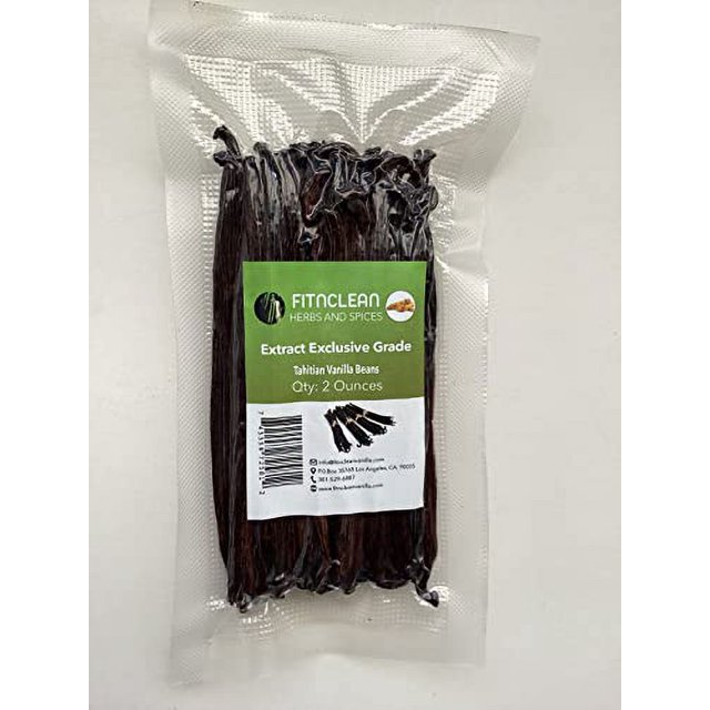 2oz Tahitian Vanilla Beans Grade B Extract Exclusive Bulk 4"6" Whole