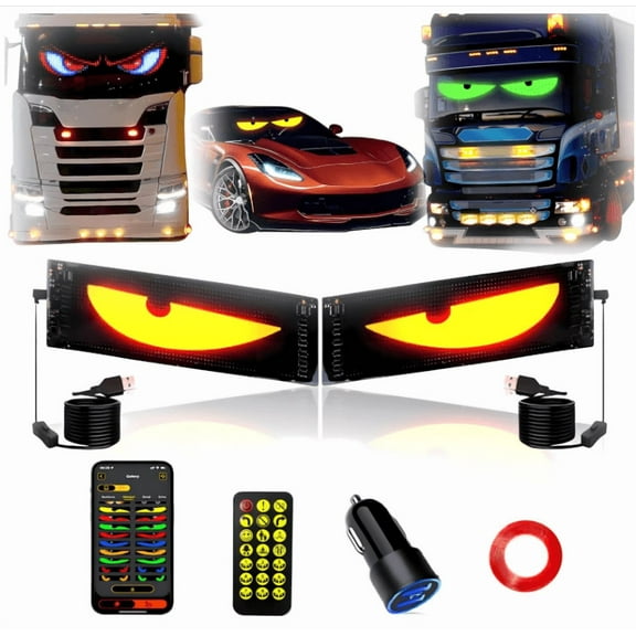 2p-4.7*23.4in Rolling LED car logo, programmable flexible LED matrix panel, Bluetooth APP control, DIY design text, patterns, animations, Halloween decorations