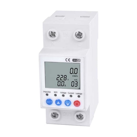 2p 63a Smart Meter And Energy Protector Voltage Adjustable Device Overload And Earth Leakage Protection ,Easy to Install