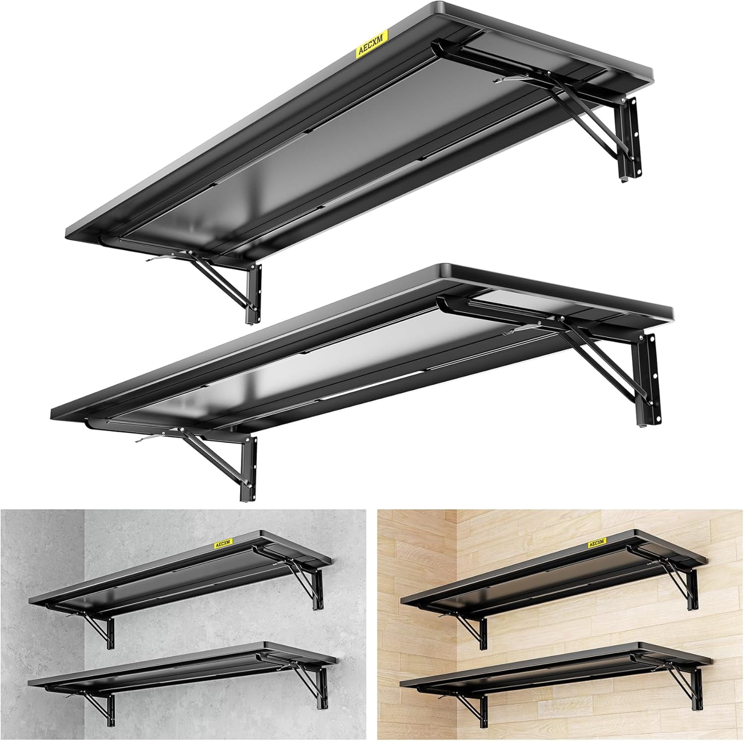 View of 2pack-1.3x4ft Adjustable Rail Type Folding Storage Rack Shelf Suitable ...