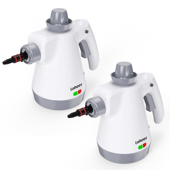 2pack 1000W Pressurized Handheld Steam Cleaner for Home with 12 Accessories & Safety Lock, Multi-Surface Steamer for Cleaning, White