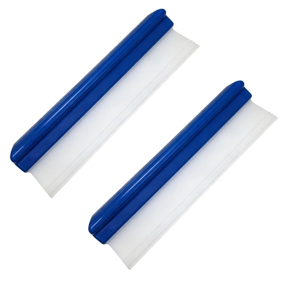 2pack 12inch Car Drying Squeegee Water Blade Universal Quick Drying Squeegee Wiper Flexible T-Shaped Water Blade Silicone Squeegee for Car,Glass,Windshield,Bathroom Blue Handle