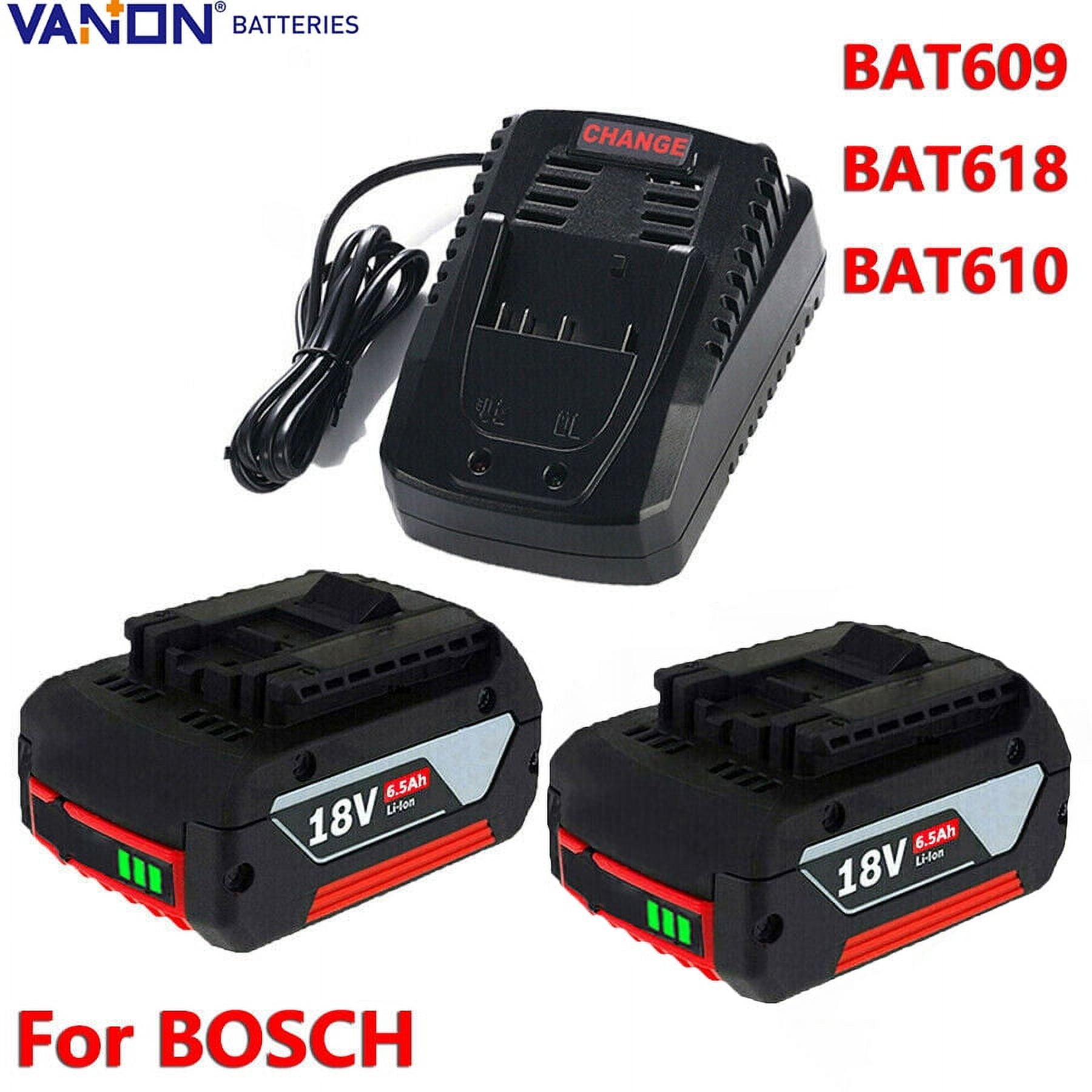 2pack 18V 6.5Ah Power Battery For Bosch BAT609 BAT618 BAT610 25618-01 and  Charger 