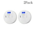 2pack 2 in 1 LCD Display Carbon Monoxide & Smoke Combo Detector Battery