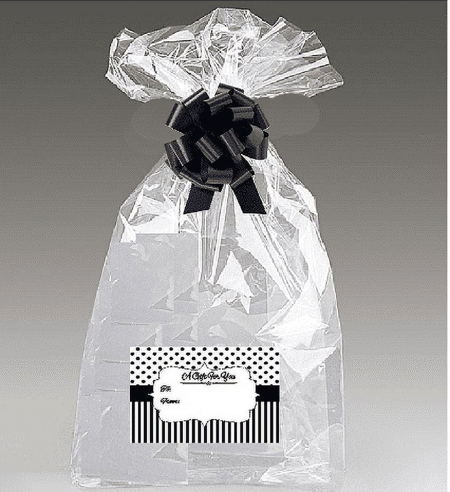 Cellophane Bags Clear with White Bow Small Kit Bulk 100 PC