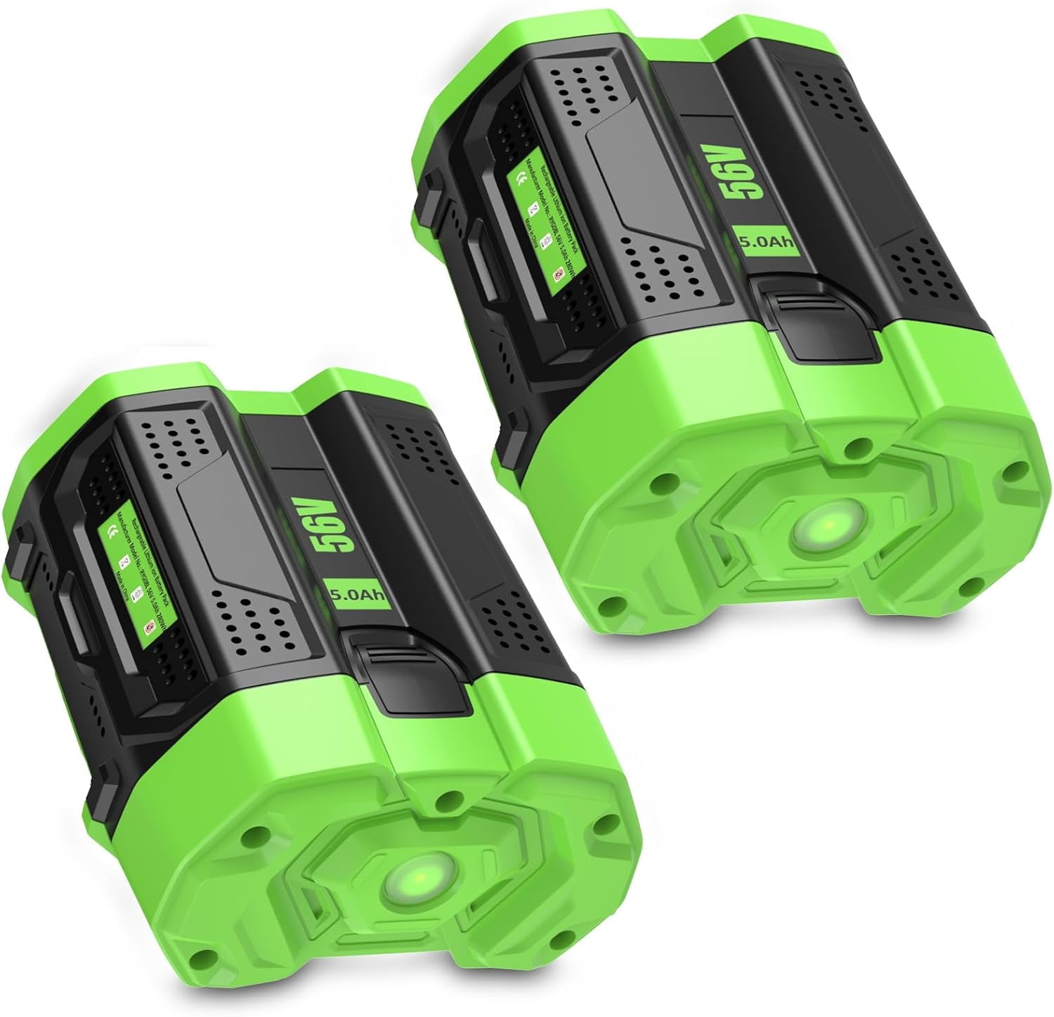 2pack 5000mAh Replacement for EGO 56V Battery Compatible with EGO Battery Power BA2800T BA2800 BA4200 BA1400 HT2400 LB6504 LB5804 LB6500 Tools