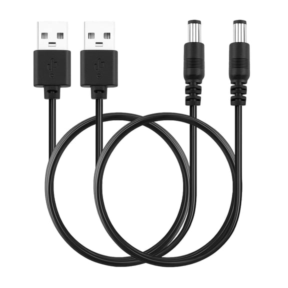 2pack 5v Usb to Dc Power Cable, Compatible with 5v Dc Devices, Stream Hub Power Adapter Lead, Usb to Barrel Connector Cable for Media Streaming Boxes, Portable Devices, Tv Accessories (0.8m)