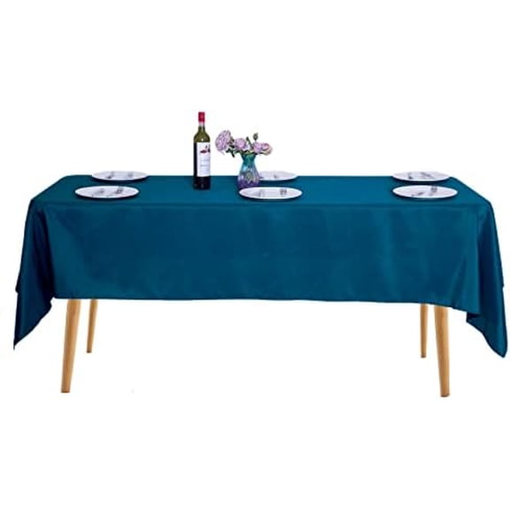 2pack 60x120 Inch Peacock Blue Rectangular Tablecloth 6 Feet Table Cloth in Polyester Fabric for Wedding/Banquet/Restaurant/Parties