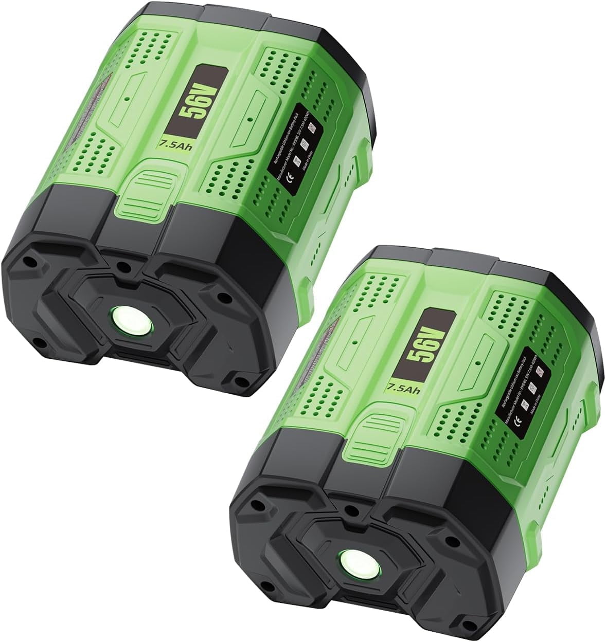 2pack 7.5Ah Replacement for EGO 56 Volt Lithium-ion Battery BA1400T BA2800 BA2800T BA4200 BA4200T Compatible with EGO 56V Power Tools Lawn Mower Leaf Blower Chainsaw