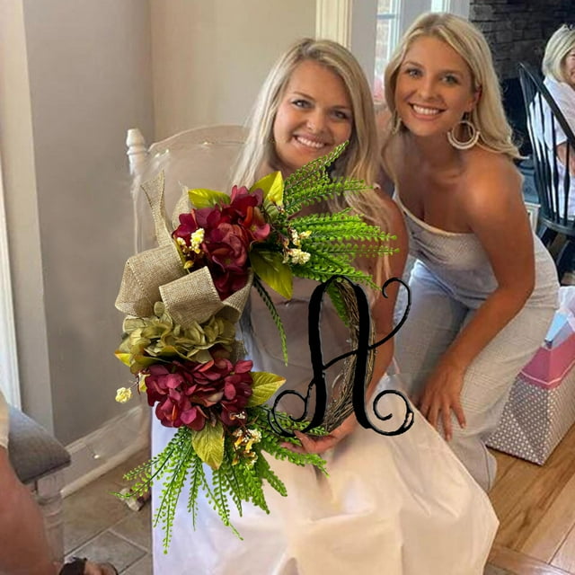 2pack BnGAJN Christmas Deals Wreath,Unique Last Name Year Round Front