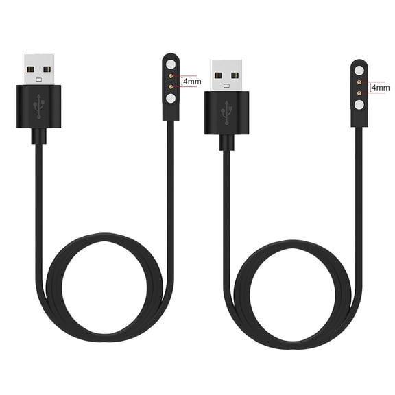 2 Pack Smart Watch Universal Charger Magnetic,Smartwatch Accessories 2 Pin 4mm/0.16 inch Pin-Pitch Replacement Charger Cable Compatible for All 2-Pin 3.8mm - 4.2mm-Pin-Pitch Smart watch & Wearables