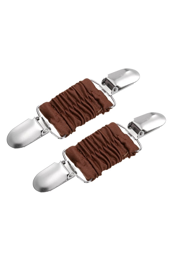 2pack Dress Cinch Clips, Sweater Clips Shawl Cardigan Collar Clips Scarf Clip Tightener Dress Back Cinch Clip for Women, Dark Brown