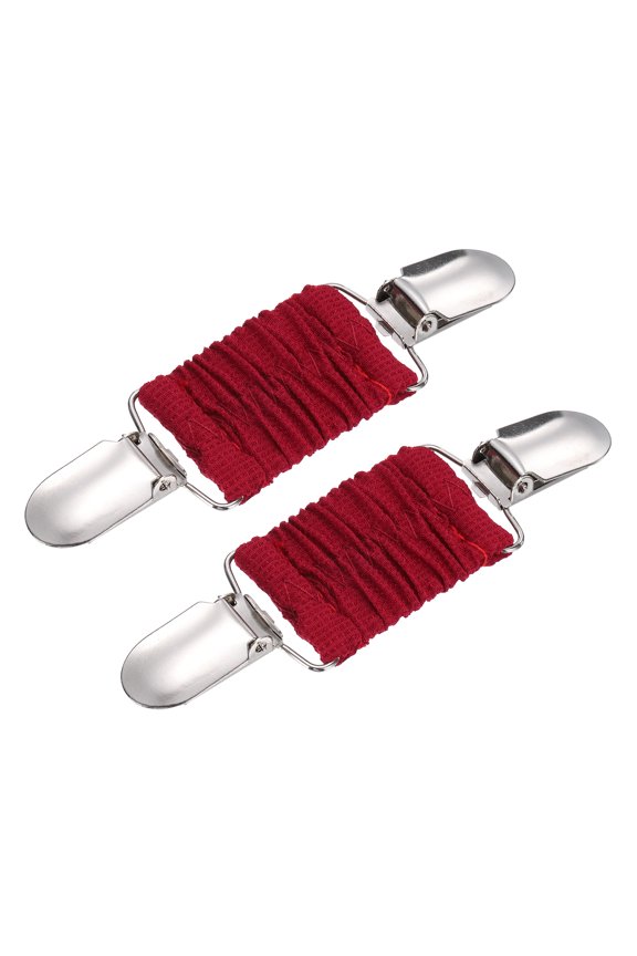 2pack Dress Cinch Clips, Sweater Clips Shawl Cardigan Collar Clips Scarf Clip Tightener Dress Back Cinch Clip for Women, Red