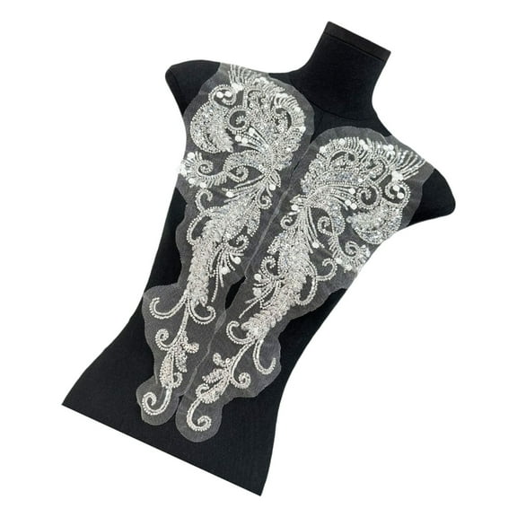 2pack Durability Sequins Embroidery Patches Creative Pattern Stylish Appliques for Customizing Dresses and Tops