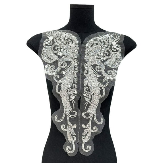 2pack Durability Sequins Embroidery Patches Creative Pattern Stylish Appliques for Customizing Dresses and Tops