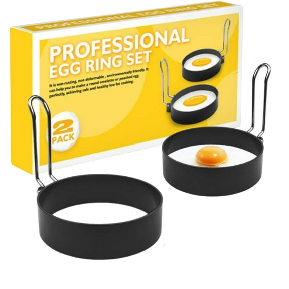 2pack Egg Rings, Non-Stick Cooking Round Molds, Frying Pan Cooking Holder, Only for Breakfast Sandwiches, Omelettes, Bread, Burgers