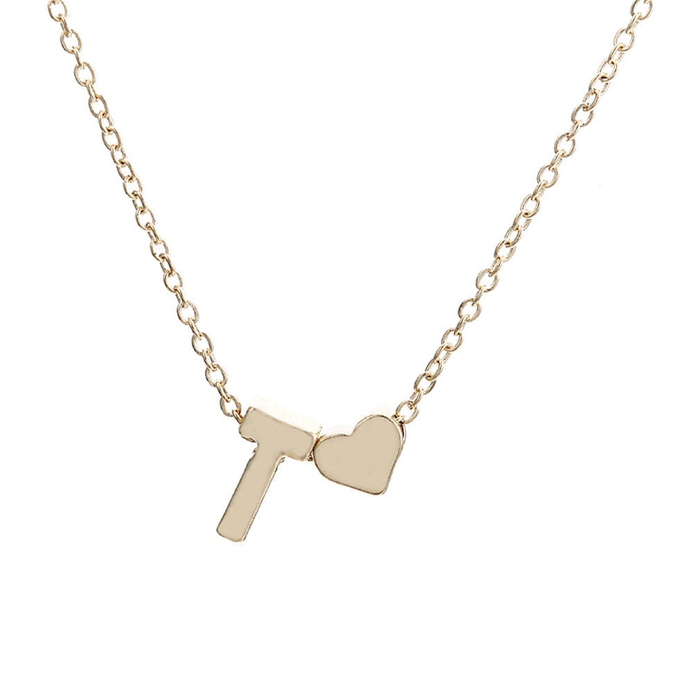 2pack Fashion Women Cute Heart Women's Jewelry Letter Choker Chain